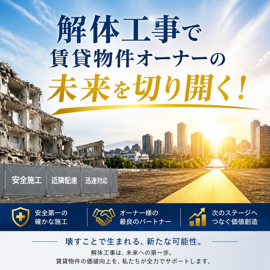 解体工事で賃貸物件オーナーの未来を切り開く！