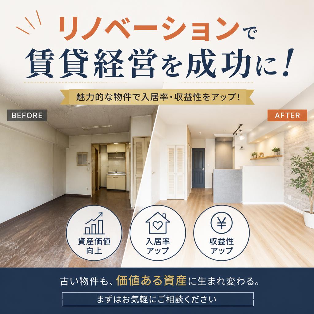 リノベーションで賃貸経営を成功に！