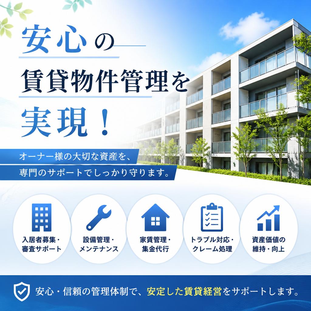 安心の賃貸物件管理を実現！