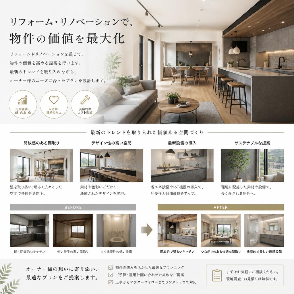 リフォーム提案で価値向上