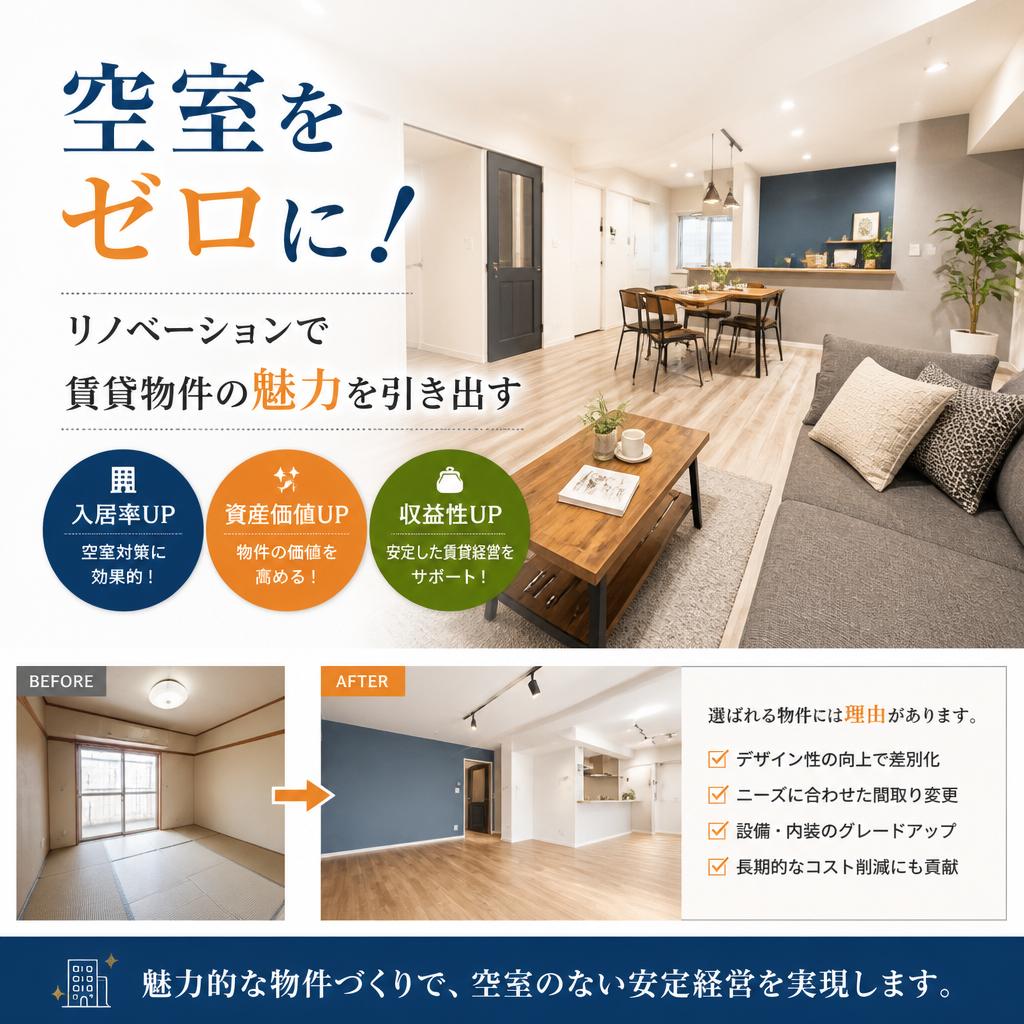 空室をゼロに！リノベーションで賃貸物件の魅力を引き出す
