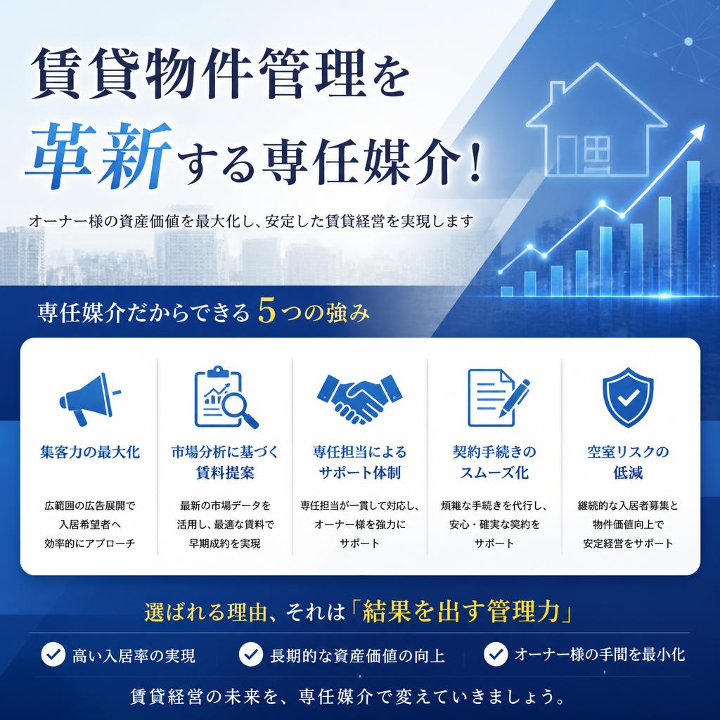 賃貸物件管理を革新する専任媒介！