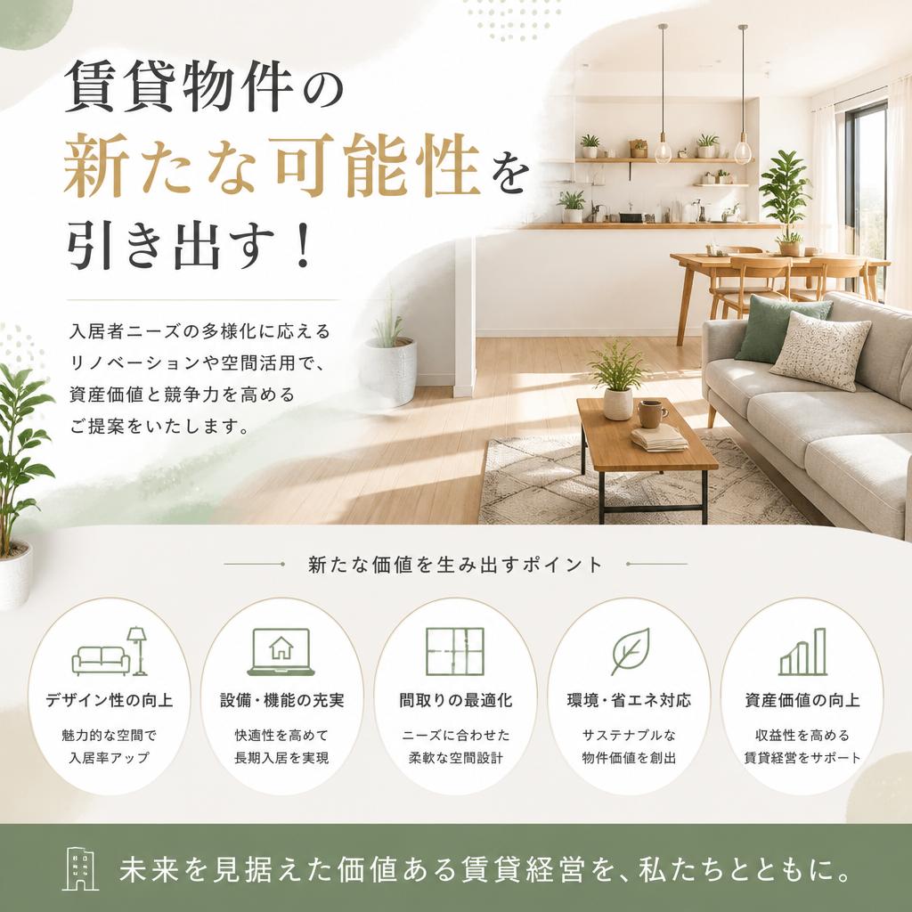賃貸物件の新たな可能性を引き出す！