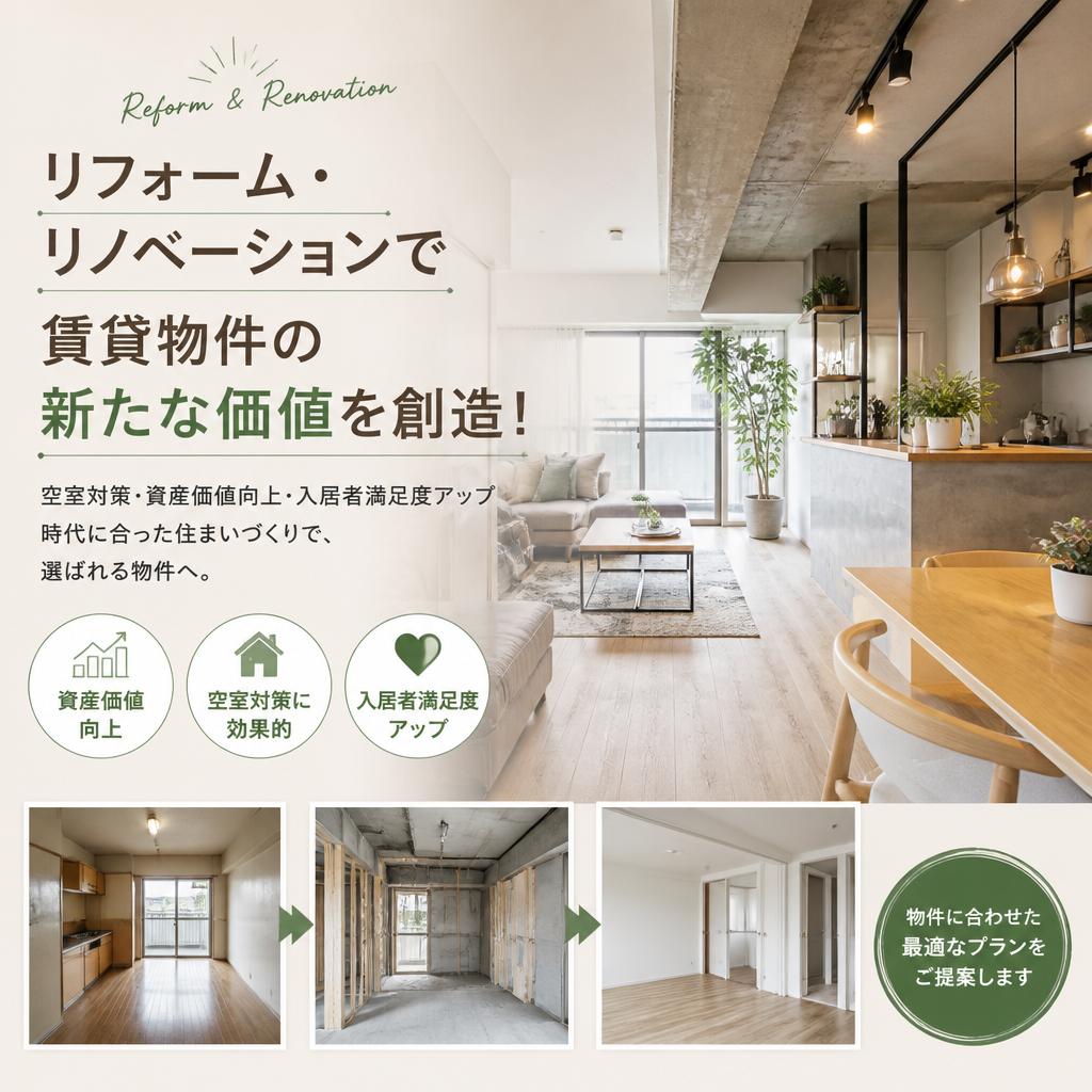 リフォーム・リノベーションで賃貸物件の新たな価値を創造！