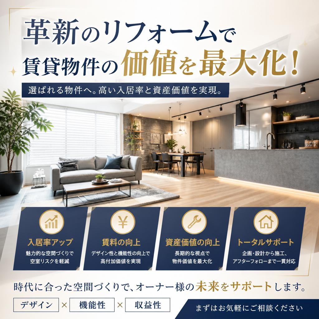 革新のリフォームで賃貸物件の価値を最大化！