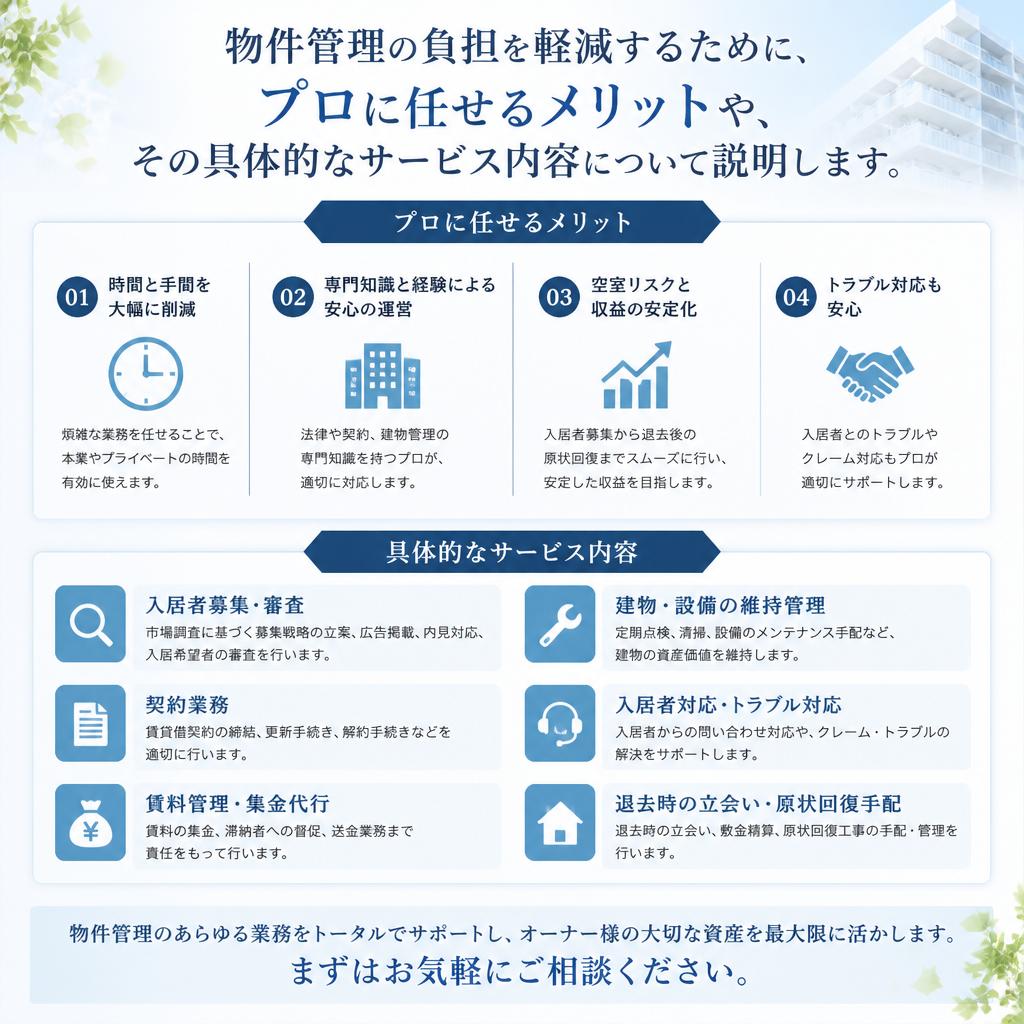 賃貸物件の管理はプロに任せるべき理由