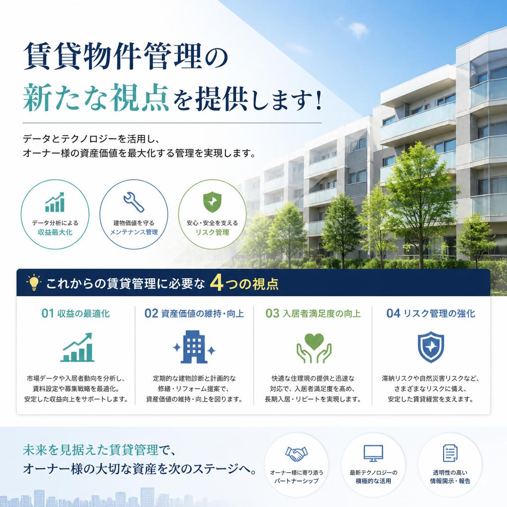 賃貸物件管理の新たな視点を提供します！