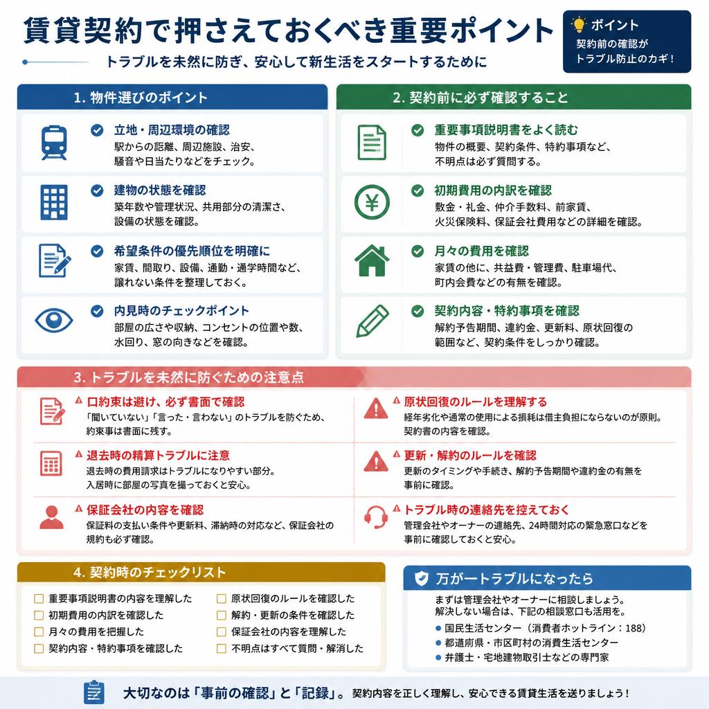 賃貸契約における注意事項