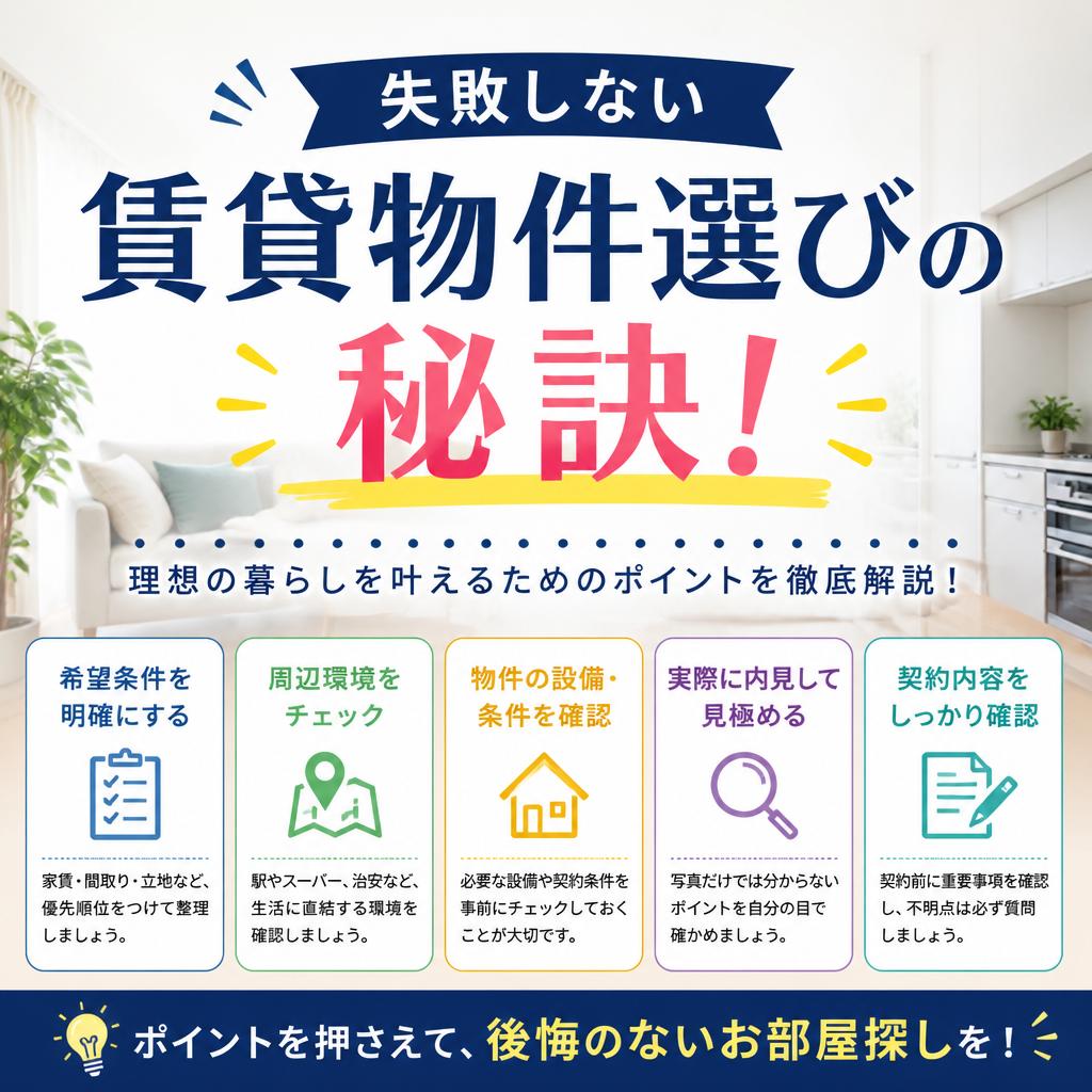 失敗しない賃貸物件選びの秘訣！