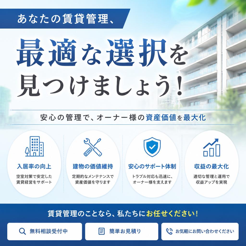 あなたの賃貸管理、最適な選択を見つけましょう！