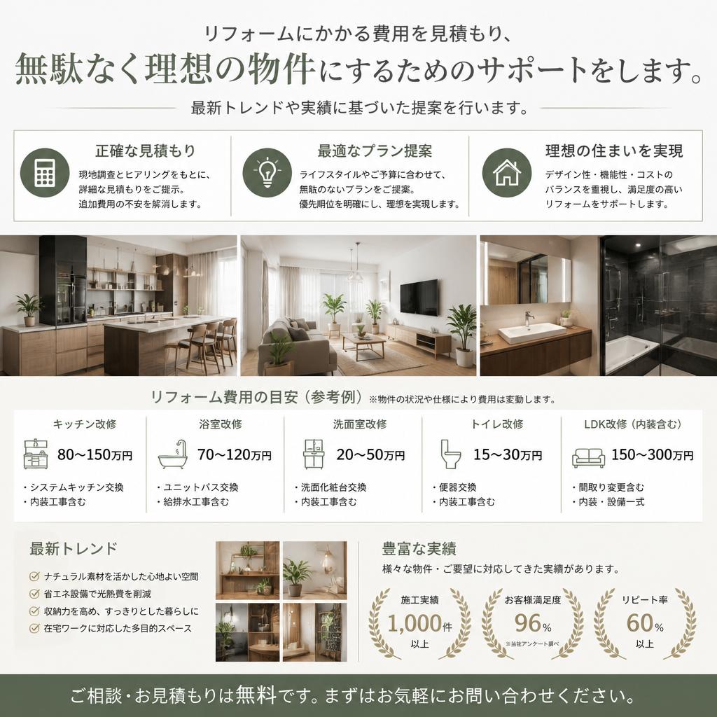 リフォーム費用の最適化