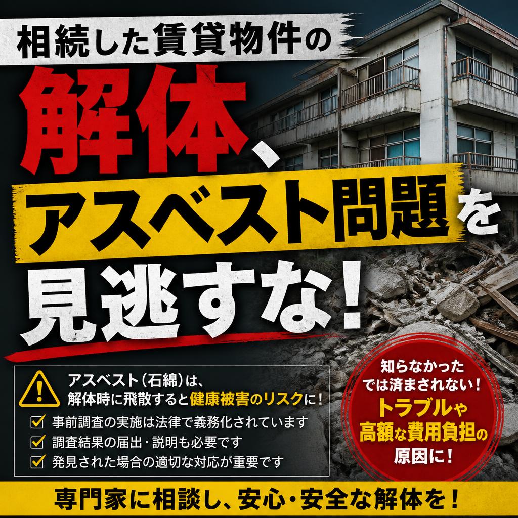 相続した賃貸物件の解体、アスベスト問題を見逃すな！