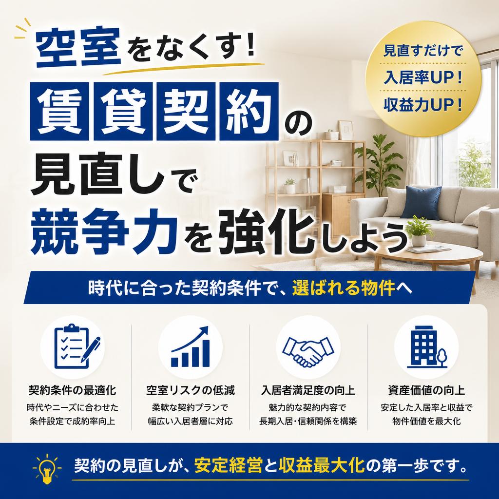 空室をなくす！賃貸契約の見直しで競争力を強化しよう