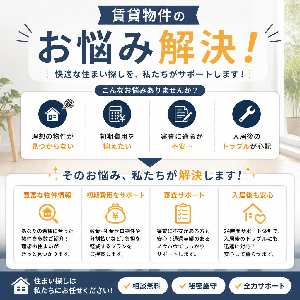 賃貸物件のお悩み解決！