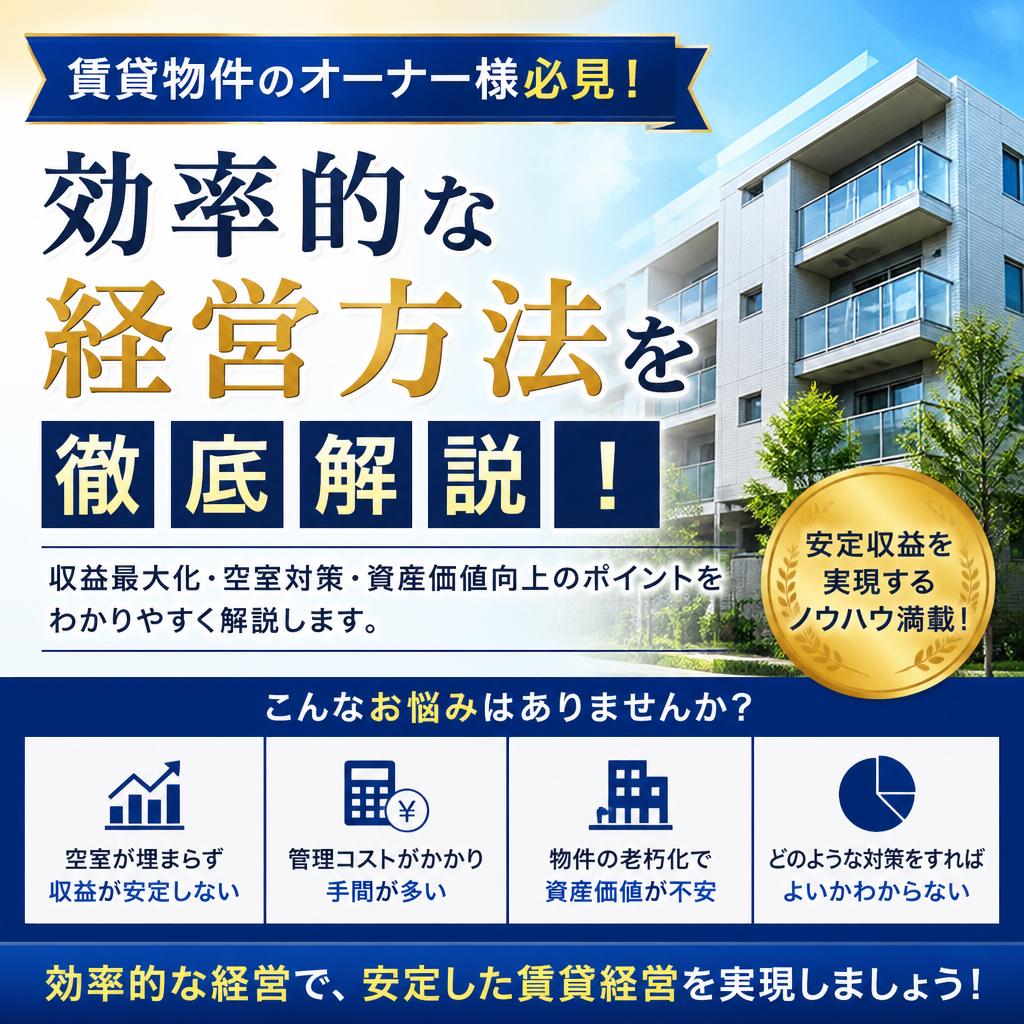 賃貸物件のオーナー様必見！効率的な経営方法を徹底解説！