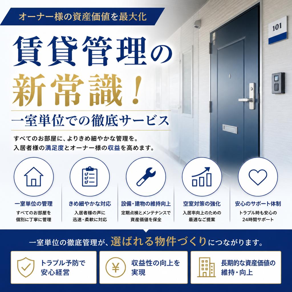 賃貸管理の新常識！一室単位での徹底サービス