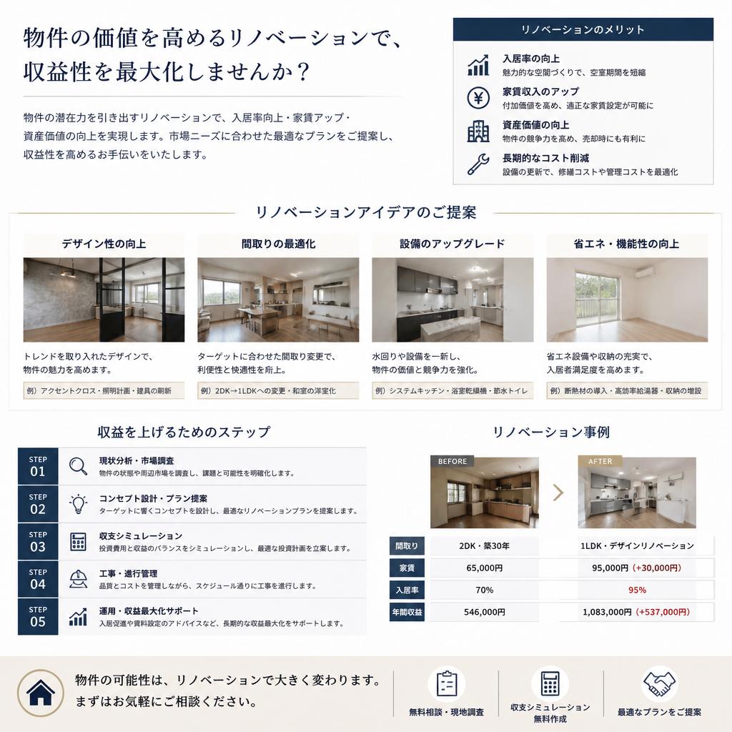 リノベーションで物件価値を高める