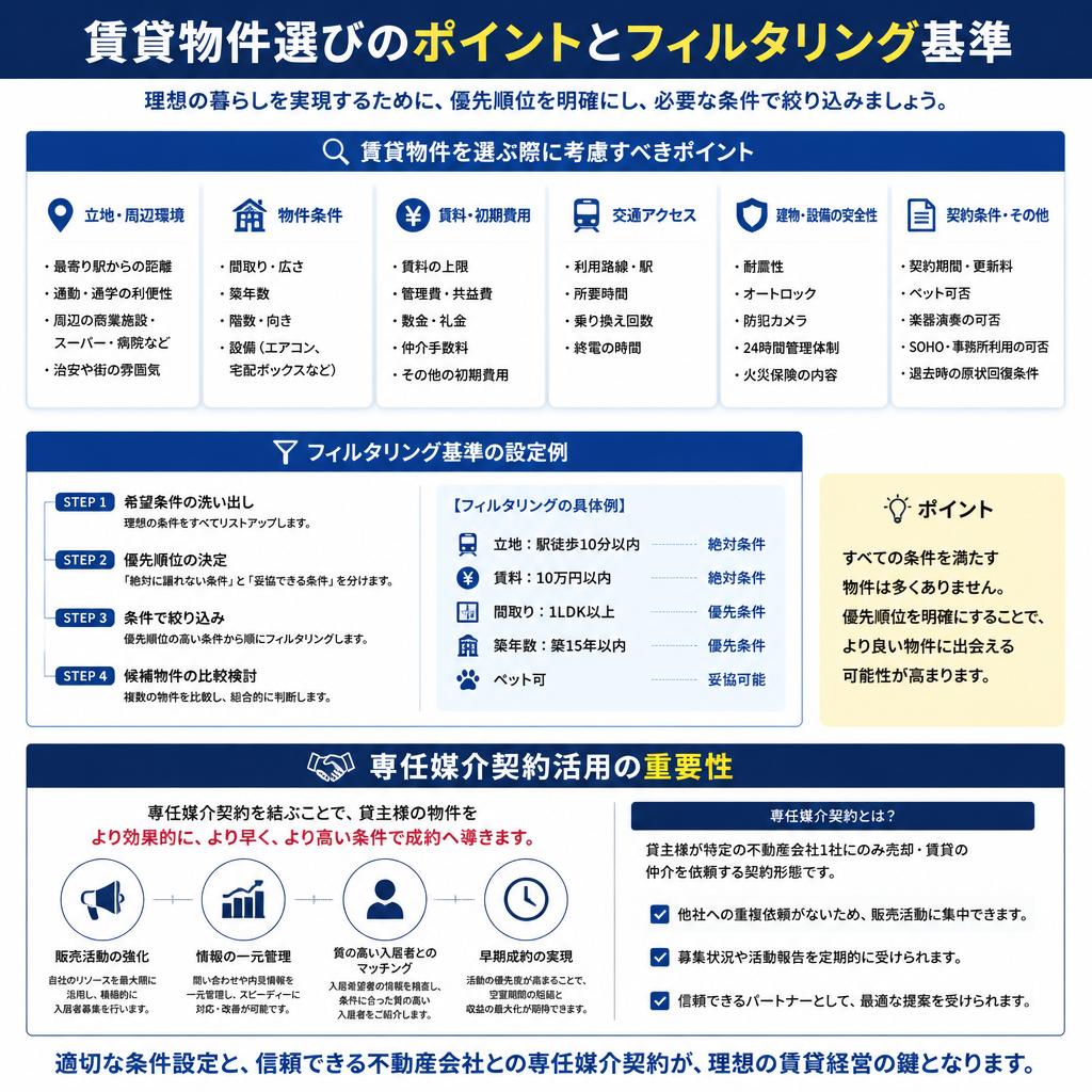 4. 賃貸物件を選ぶ際のポイント