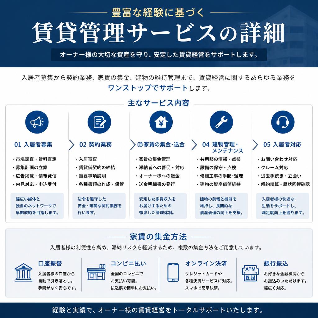私たちの賃貸管理サービスの特長