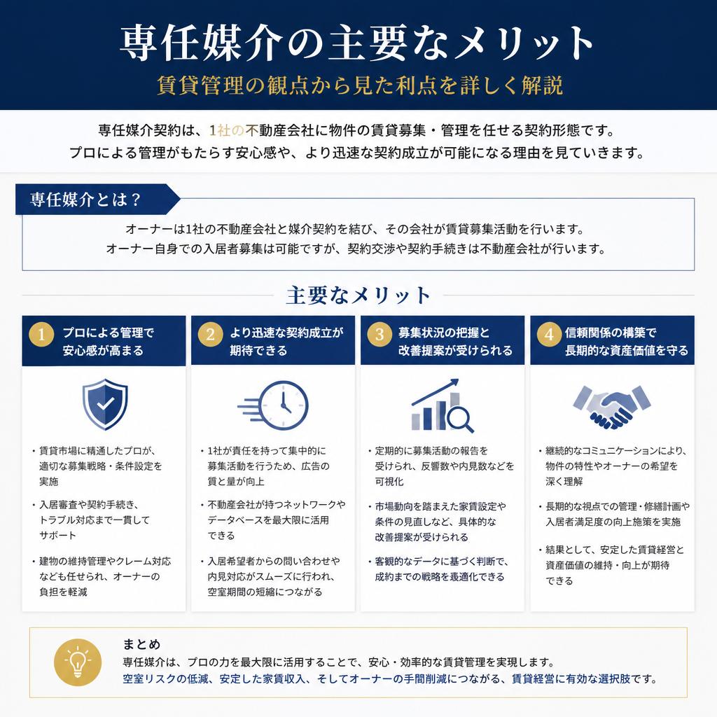 専任媒介のメリット：安心・信頼・確実性