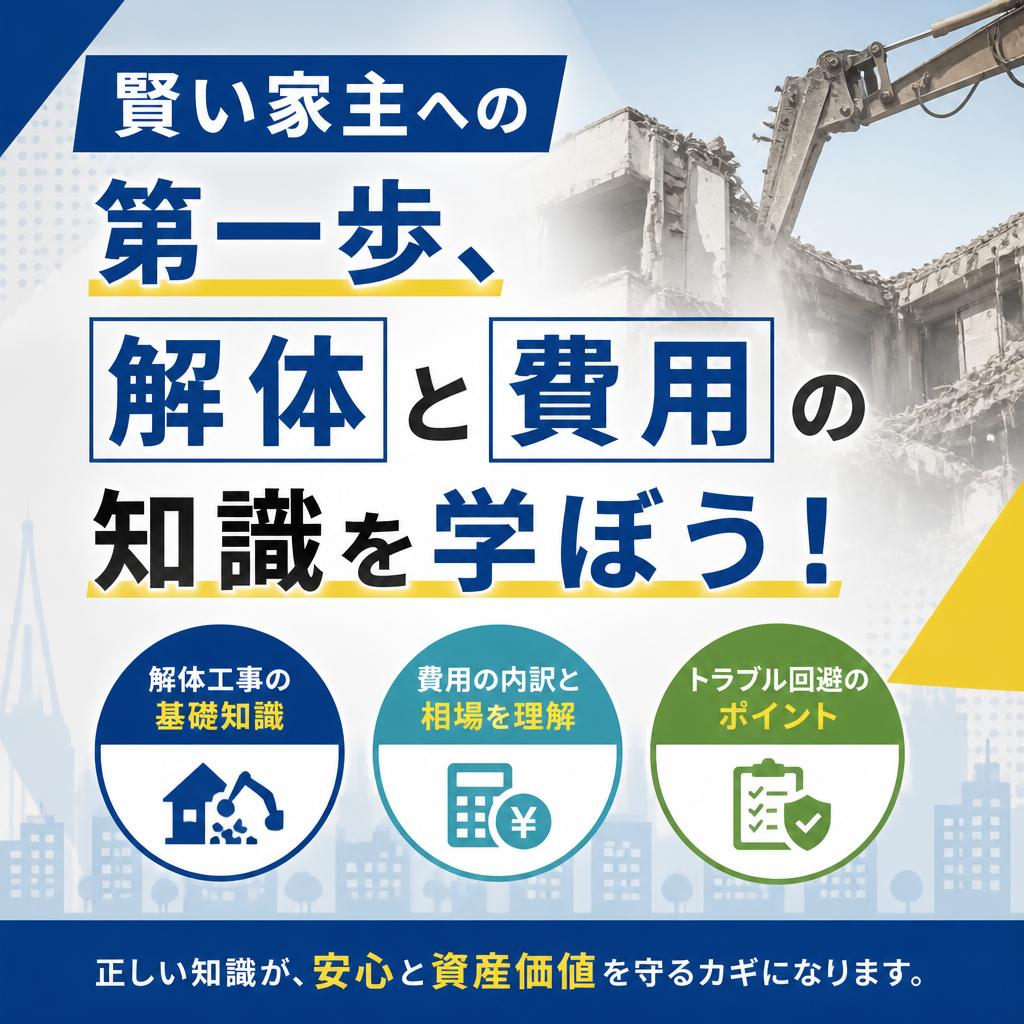 賢い家主への第一歩、解体と費用の知識を学ぼう！