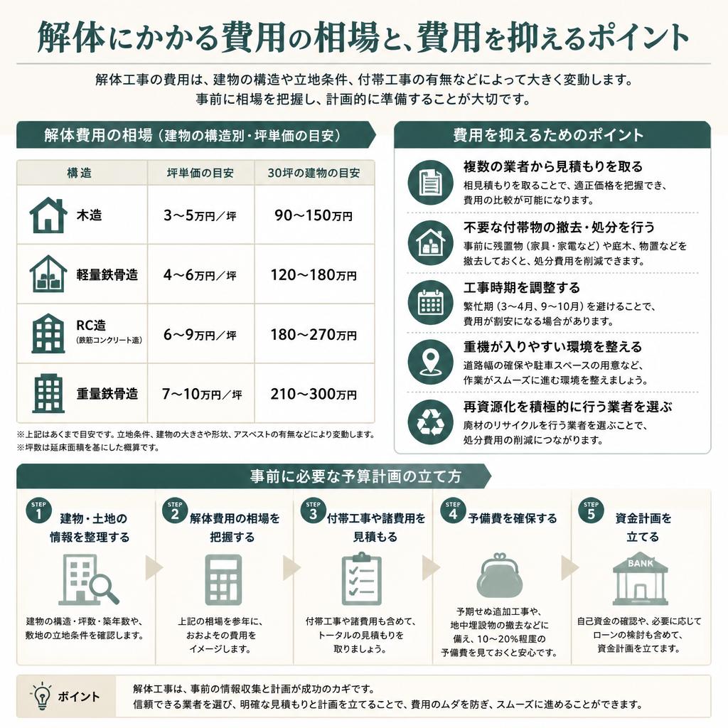 解体費用の概算と計画