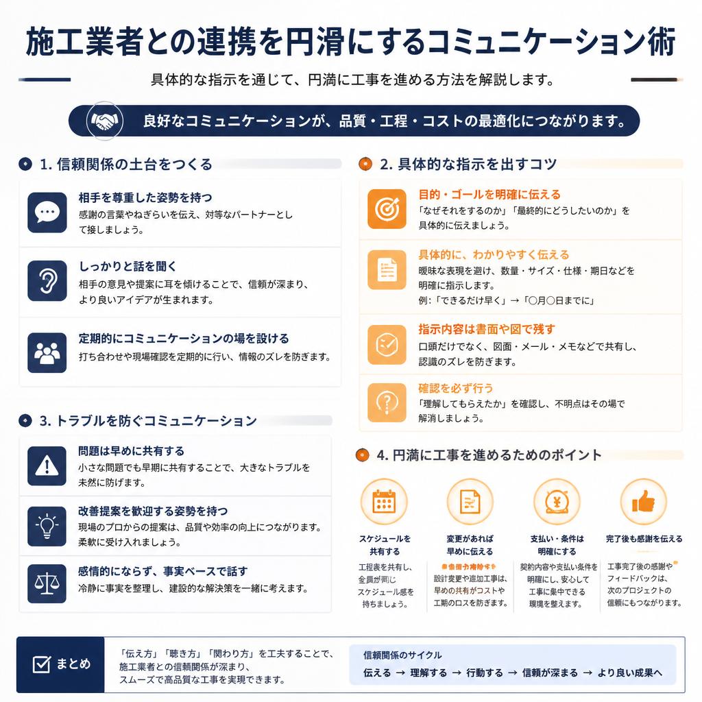 施工業者との適切なコミュニケーション
