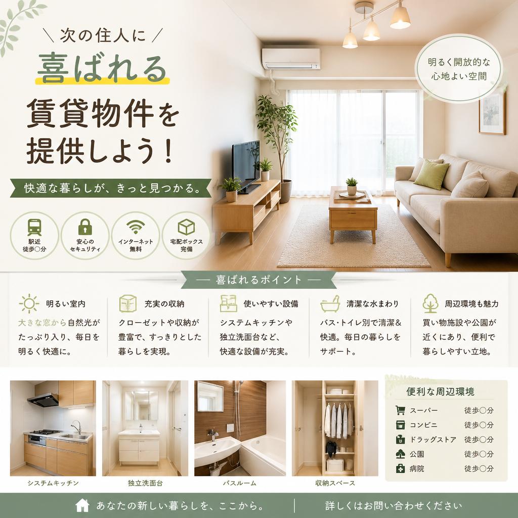 次の住人に喜ばれる賃貸物件を提供しよう！