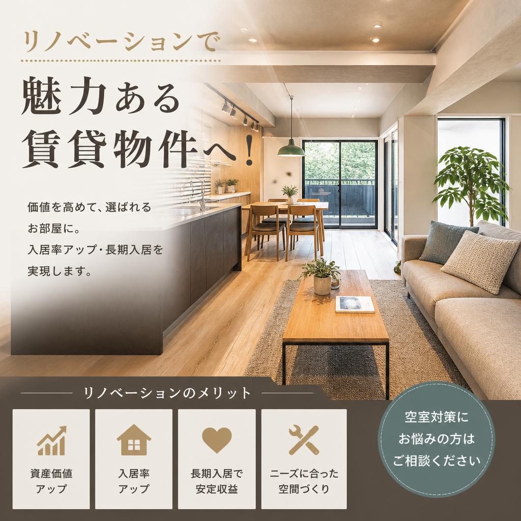 リノベーションで魅力ある賃貸物件へ！