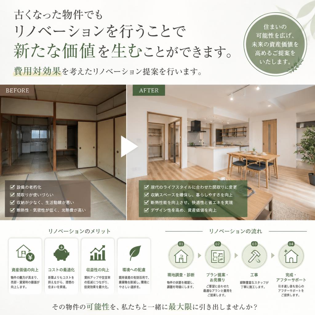 リノベーションで価値を向上